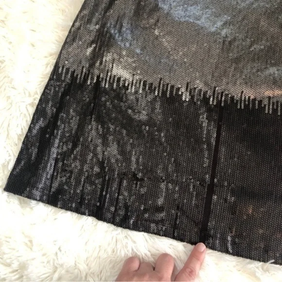 Free People 🖤 Gunmetal Sequined Ombre Backless Oversized Shift Mini Dress, S/XS - Picture 15 of 15